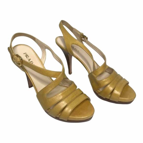 Prada Yellow Platform‎ Strappy Stiletto Heel - Picture 1 of 7